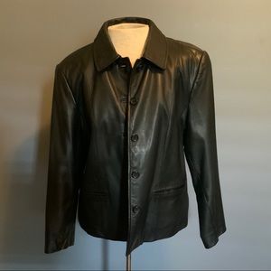 Preston & York Petite Black Leather Jacket